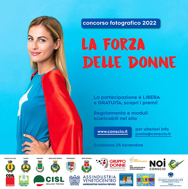 Locandina concorso fotografico 2022 "La forza delle donne"